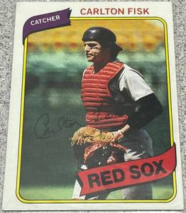 lot 293 image: 1980 Topps Baseball Card #40 - Carlton Fisk Boston Red Sox