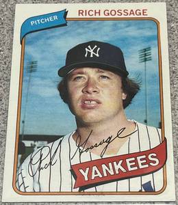 lot 296 image: 1980 Topps Baseball Card #140 - Rich Gossage
