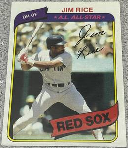 lot 298 image: 1980 Topps Baseball Card #200 - Jim Rice Boston Red Sox