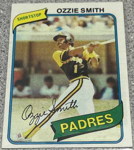 lot 304 image: 1980 Topps Baseball Card #393 - Ozzie Smith