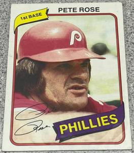 lot 308 image: 1980 Topps Baseball Card #540 - Pete Rose Philadelphia Phillies