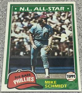 lot 317 image: 1981 Topps Baseball Card #540 - Mike Schmidt Philadelphia Phillies