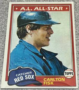 lot 322 image: 1981 Topps Baseball Card #480 - Carlton Fisk Red Sox All-Star