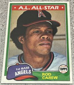 lot 327 image: 1981 Topps Baseball Card #100 - Rod Carew Angels All-Star