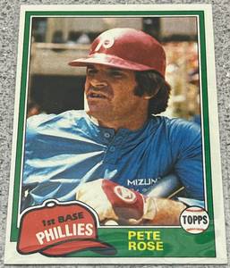 lot 329 image: 1981 Topps Baseball Card #180 - Pete Rose Philadelphia Phillies