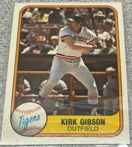 lot 338 image: 1981 Fleer Baseball Card #481 - Kirk Gibson Detroit Tigers