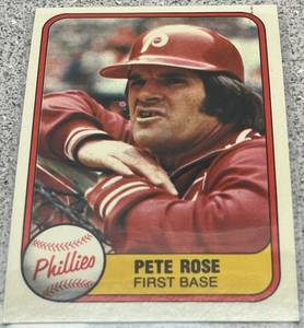 lot 343 image: 1981 Fleer Baseball Card #1 - Pete Rose