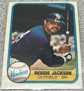 lot 349 image: 1981 Fleer Baseball Card #79 - Reggie Jackson