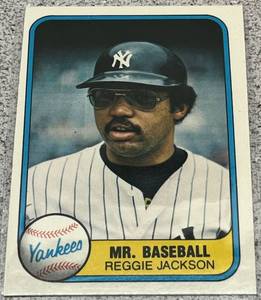 lot 350 image: 1981 Fleer Baseball Card #650 - Reggie Jackson