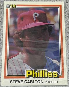 lot 351 image: 1981 Donruss Baseball Card #33 - Steve Carlton
