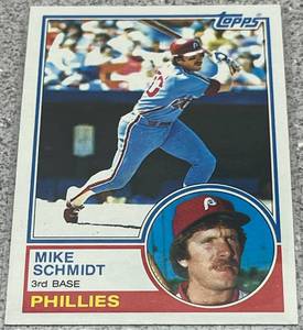 lot 359 image: 1983 Topps Baseball Card #300 - Mike Schmidt Philadelphia Phillies