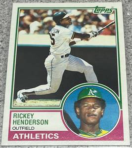lot 360 image: 1983 Topps Baseball Card #180 - Rickey Henderson Oakland Athletics