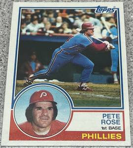lot 361 image: 1983 Topps Baseball Card #100 - Pete Rose Philadelphia Phillies