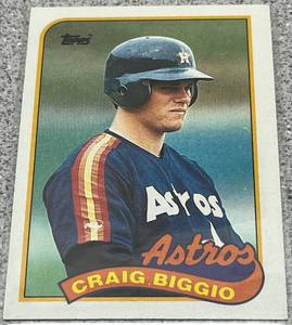 lot 364 image: 1989 Topps Baseball Card #49 - Craig Biggio Houston Astros