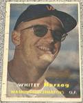 1957 Topps Baseball Card #29 - Whitey Herzog Washington Senators