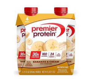 lot 716 image: Premier Protein Shake, Bananas & Cream, 30g Protein, No Added Sugar, 24 Vitamins & Minerals to Support Immune Health, 11 fl oz, 12 Pack. BB April 2026