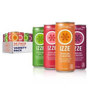 lot 723 image: Izze Sparkling Juice, 4 Flavor Variety Pack, 8.4 Fl Oz (24 Count) BB March 2026