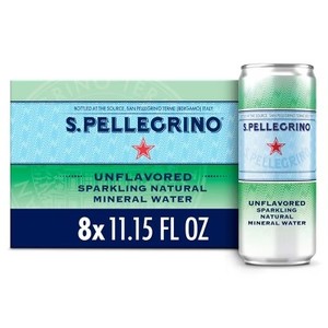 lot 741 image: Case of 3- S.Pellegrino Mineral Sparkling Water - 8pk11.15 fl oz Cans. BB February 2027. 24 Total Cans