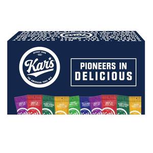 lot 804 image: Kar s Nuts Sweet  N Salty Trail Mix Variety Pack, Pack of 24   Sweet  N Salty, Sweet  N Spicy, Peanut Butter  N Dark Chocolate   Individually Wrapped, Gluten-Free Snack Mix BB 11526