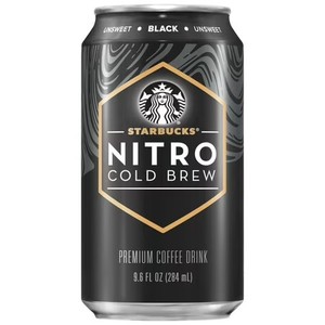 Starbucks Nitro Cold Brew Black Unsweetened Premium Iced Coffee Drink, 9.6 fl oz 8 Pack Cans BB 2/2/26