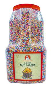 lot 844 image: Chefs Quality Nonpareils Rainbow Sprinkles  or - 7 Pounds For Decorating & Baking BB March 27,2028