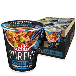 lot 846 image: Nissin Cup Noodles Stir Fry Noodles in Sauce, Korean BBQ, 2.89 Ounce (Pack of 6) June 2026