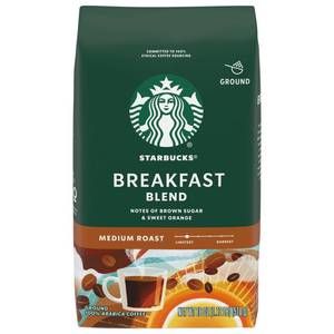 lot 861 image: Starbucks Breakfast Blend Medium Roast Ground Coffee, 18 oz BB Jan 2026