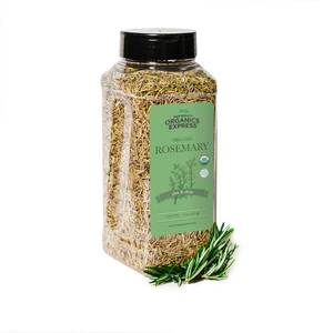 lot 868 image: HQOExpress  Organic Rosemary Leaf  USDA Certified  Non-Gmo, Pungent, Herbaceous, Fresh Lemony & piney taste & Aroma, Kosher, Sustainably Farmed 5 oz. Chef Jar BB 526