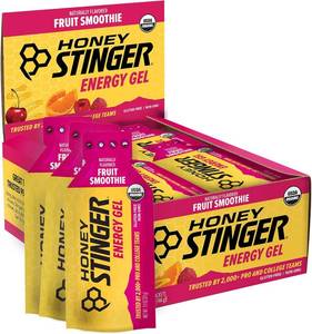 Honey Stinger Organic Fruit Smoothie Energy Gel, Gluten Free & Caffeine Free, for Exercise, Running and Performance, Sports Nutrition for Home & Gym, Pre and Mid Workout, 24 Pack, 26.4 Ounce