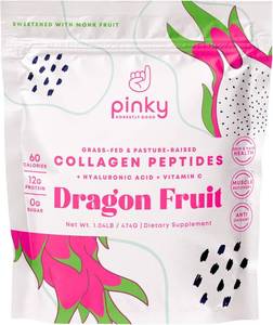 lot 885 image: Pinky Collagen Peptides with Hyaluronic Acid & Vitamin C - Dragon Fruit Flavor (1lb474g), Supports Skin, Hair, and Gut Health, 13g Hydrolyzed Collagen, Zero Sugar, High in Protein, Naturally Flavored MFG 823