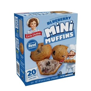 lot 910 image: Little Debbie Blueberry Mini Muffins, 8.44 oz (5 Count) March 26,26