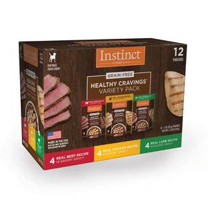 lot 934 image: Instinct Healthy Cravings Grain Free Recipe Variety Pack Natural Wet Dog Food Topper, 3 Oz., Count of 12 Dec 19,2026