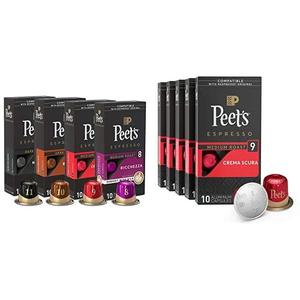 lot 941 image: Peets Coffee Espresso Capsules, Variety Pack (40 count) & Crema Scura Intensity 9 Medium Roast Coffee (50 count), Compatible with Nespresso Original Line System BB 102725