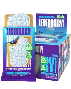 lot 970 image: Legendary Foods 22g Protein Pastry 0g Added Sugar, Low Carb, Gluten Conscious, Keto Snack, Ideal for Glucose Management, Includes Whey Protein Isolate, 8 Pack Frosted Blueberry BB 11026