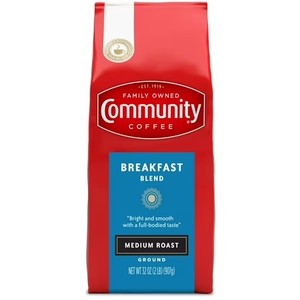 lot 1020 image: Community Coffee Breakfast Blend Medium Roast Ground 32 oz Gable Top BB 42126
