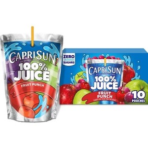 lot 1028 image: Capri Sun 100% Fruit Punch Juice - 10pk6 fl oz Pouches BB FEB 12,2026