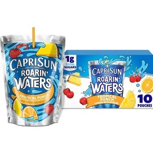 lot 1033 image: Capri Sun Roarin Waters Tropical Tide Flavored Water - 10pk6 fl oz Pouches BB FEB 27,2026