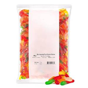 lot 1041 image: Albanese Candy, Mini Assorted Fruit Gummi Worms, 5-pound Bag BB 2025