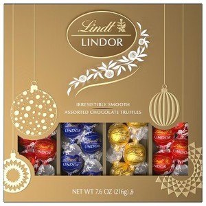 lot 1064 image: Lot of 2, Lindt LINDOR Assorted Chocolate Candy Truffles Gift Box - 7.6oz BB 93025