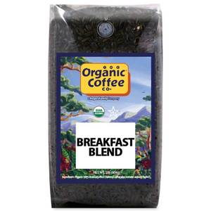 lot 1067 image: Organic Coffee Co. Breakfast Blend Whole Bean Coffee 2LB (32 Ounce) Medium Light Roast USDA Organic. BB 5112026