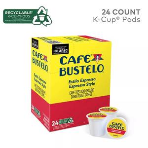 lot 1082 image: Caf  Bustelo  Espresso Style Coffee, Dark Roast K-Cup  Pods, 24 Count. BB Sept 2024