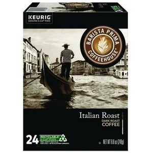 lot 1104 image: Barista Prima Coffeehouse  Single-Serve Coffee K-Cup  Pods, Italian Roast, Carton Of 24 BB May 2025