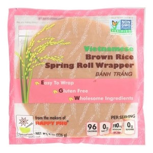 lot 1135 image: Star Anise Foods Spring Roll Wrapper Brown Rice Vietnamese - case of 6 - 8 oz BB 12202025