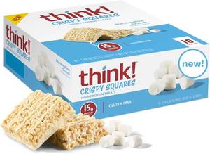 lot 1161 image: Think High Protein Crispy Squares Marshmallow Crunch Treat (10 Pack) BB AUG 2026