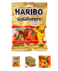lot 1185 image: Goldbears Gummy Candy Sharing Size for Kids and Family Indulgement - Original Haribo Gummy Bears Bulk Candy Pineapple, Strawberry, Lemon, Orange, and Raspberry Flavors, (12 Pack) BB 5  25