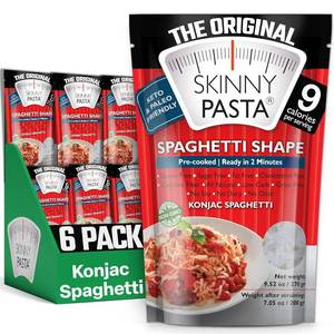 lot 1200 image: SKINNY PASTA Spaghetti - Healthy Konjac Shirataki Noodles, Low Carb Keto Pasta, Gluten Free, 6 Pack BB 6 2021 Fills soft
