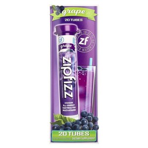 lot 1266 image: Zipfizz Energy Drink Mix, Grape, 20 Tubes, 0.39 oz (11 g) Each BB 82027