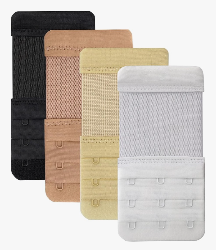 lot 121 image: Womens Bra Extender 3 Hook Stretchy Soft and Comfortable Bra Strap Extension set of 4