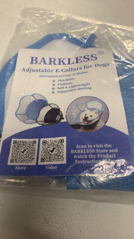 lot 109 image: Barkless Adjustable E-Collar for Dogs - Blue