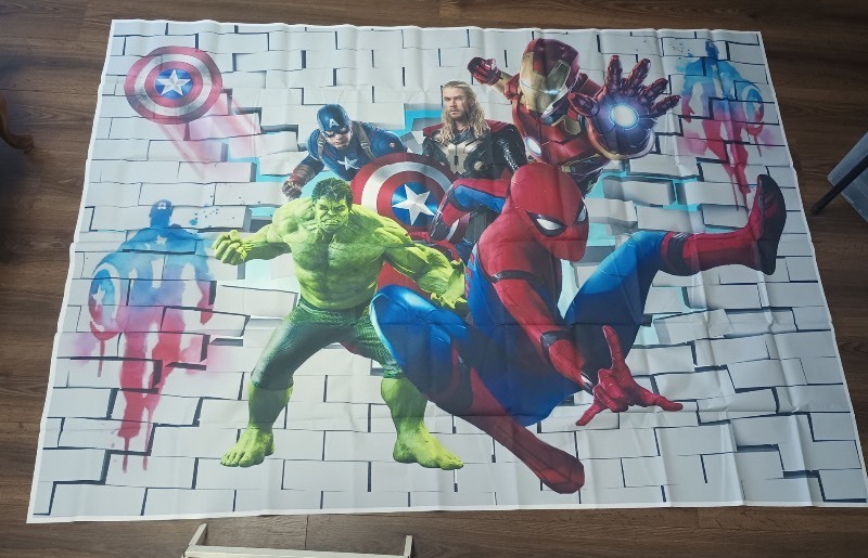 lot 203 image: Superhero Backdrop 7x5ft for Birthday Party Decoration Superhero Theme Birthday Photography Backdrop Superhero Photo Booth Props